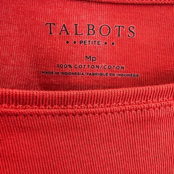TALBOTS Cotton Long Sleeve Tee/ Red Ginger - Picture 3 of 4